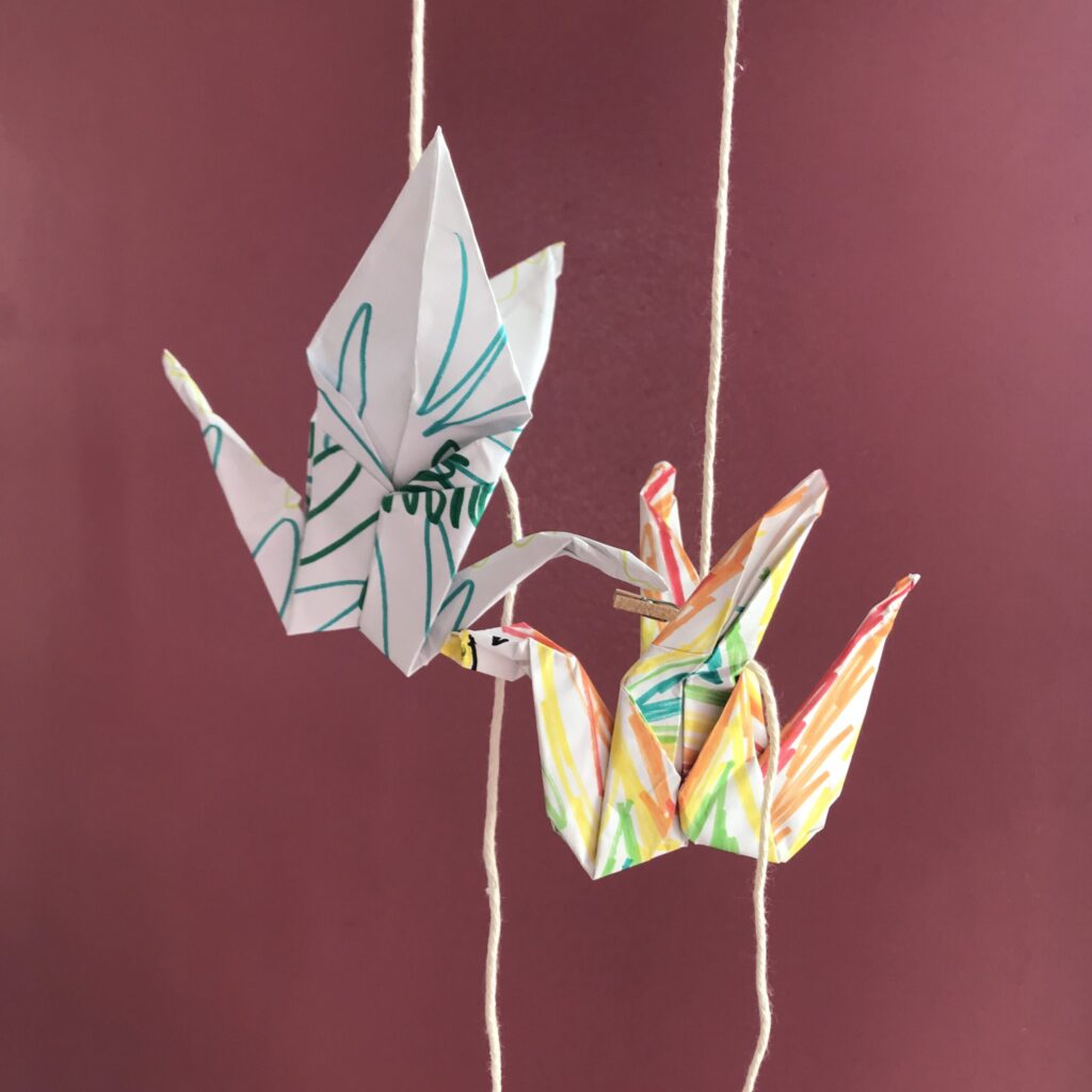 Alice Hampton Dickerson Art - Orgami Cranes
